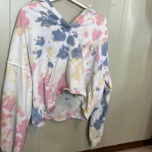 Tie-dye cropped sweatshirt